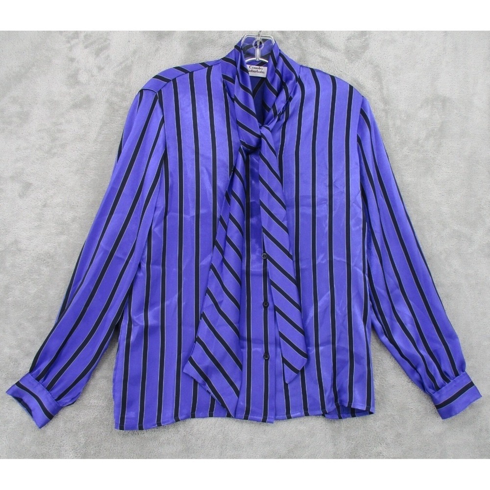 J Crew Dress Womens Size 6 Striped Retro Preppy Casual Pussybow Secretary Blue